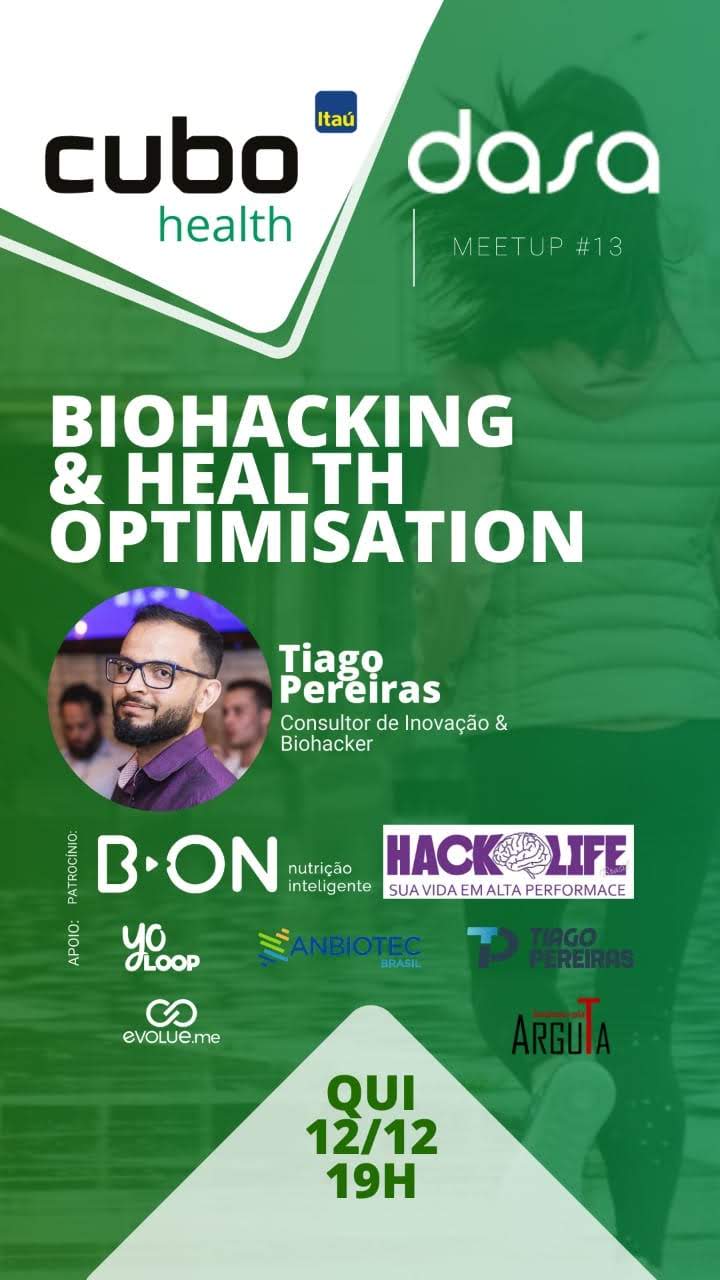 Flyer do Meetup #13 de Biohacking & Health Optimisation